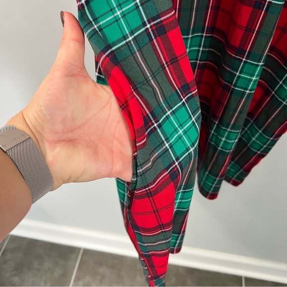 Joyspun Red and Green Plaid Short Sleeve Sleep Dress w/ Pockets Cheer Large XL - Picture 4 of 9